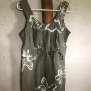lole green linen dress size 8